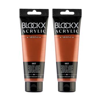 2PK Blockx Acrylic Metallic 120ml Paint Tube Art/Craft - Copper