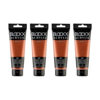 4PK Blockx Acrylic Metallic 120ml Paint Tube Art/Craft - Copper