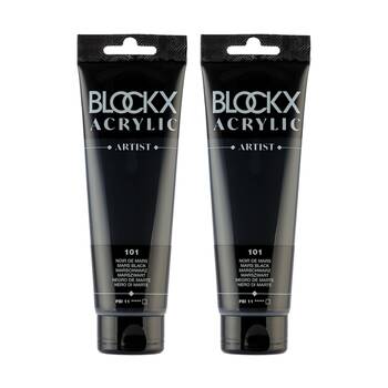 2PK Blockx Acrylic Mars 120ml Paint Tube Art/Craft - Black