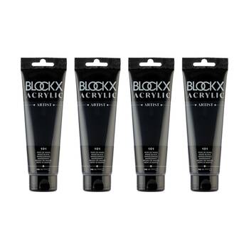 4PK Blockx Acrylic Mars 120ml Paint Tube Art/Craft - Black
