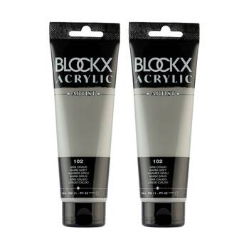 2PK Blockx Acrylic 120ml Paint Tube Art/Craft - Warm Grey