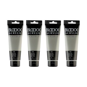 4PK Blockx Acrylic 120ml Paint Tube Art/Craft - Warm Grey
