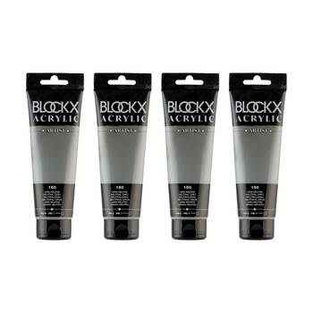 4PK Blockx Acrylic 120ml Paint Tube Art/Craft - Neutral Grey