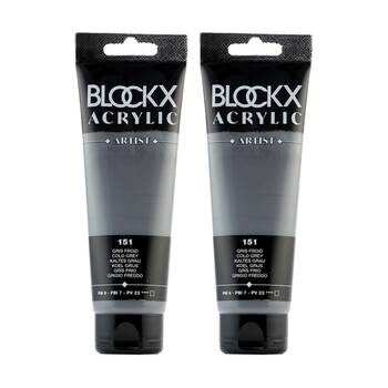 2PK Blockx Acrylic 120ml Paint Tube Art/Craft - Cold Grey