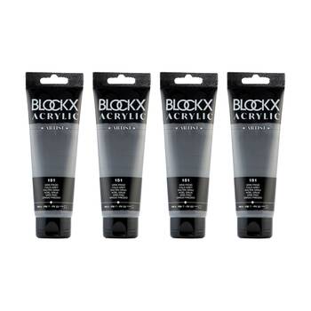 4PK Blockx Acrylic 120ml Paint Tube Art/Craft - Cold Grey