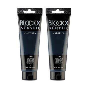 2PK Blockx Acrylic 120ml Paint Tube Art/Craft - Payne Grey