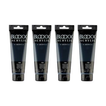 4PK Blockx Acrylic 120ml Paint Tube Art/Craft - Payne Grey