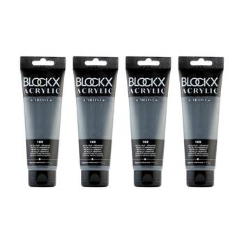 4PK Blockx Acrylic Metallic 120ml Paint Tube Art/Craft - Hematite