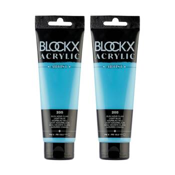 2PK Blockx Acrylic 120ml Paint Tube Art/Craft - Light Azure Blue