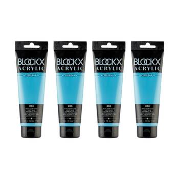 4PK Blockx Acrylic 120ml Paint Tube Art/Craft - Light Azure Blue