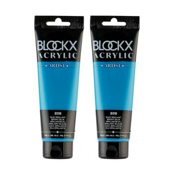 2PK Blockx Acrylic 120ml Paint Tube Art/Craft - Brilliant Blue