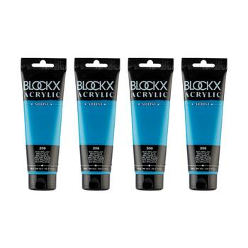 4PK Blockx Acrylic 120ml Paint Tube Art/Craft - Brilliant Blue