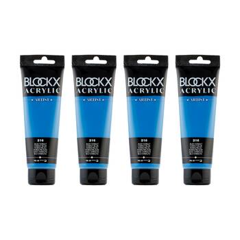4PK Blockx Acrylic 120ml Paint Tube Art/Craft - Cobalt Blue