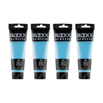 4PK Blockx Acrylic 120ml Paint Tube Art/Craft - Fluorescent Blue
