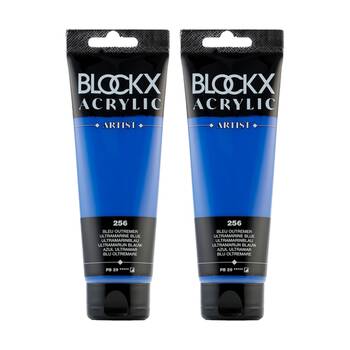2PK Blockx Acrylic 120ml Paint Tube Art/Craft - Blue