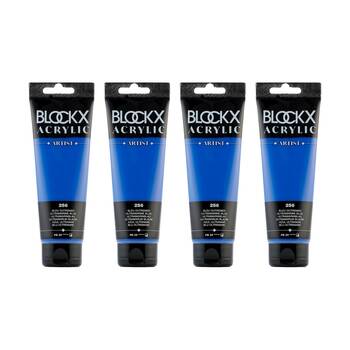 4PK Blockx Acrylic 120ml Paint Tube Art/Craft - Blue