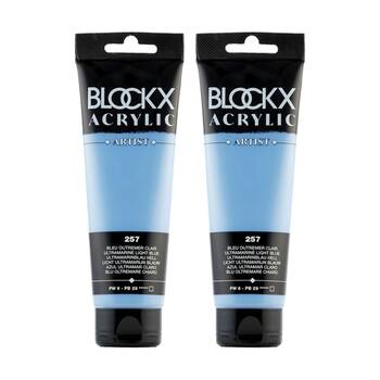 2PK Blockx Acrylic 120ml Paint Tube Art/Craft - Ultramarine Blue Light
