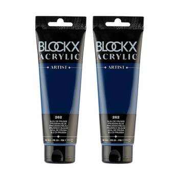 2PK Blockx Acrylic 120ml Paint Tube Art/Craft - Prussian Blue