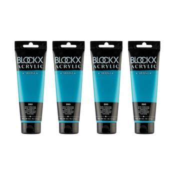4PK Blockx Acrylic 120ml Paint Tube Art/Craft - Turquoise Blue