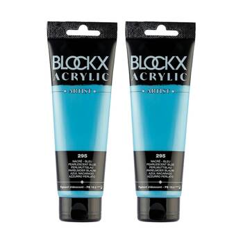 2PK Blockx Acrylic 120ml Paint Tube Art/Craft - PearlescentBlue