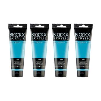 4PK Blockx Acrylic 120ml Paint Tube Art/Craft - PearlescentBlue