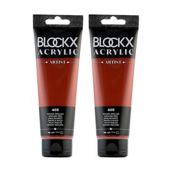 2PK Blockx Acrylic 120ml Paint Tube Art/Craft - English Red