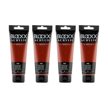 4PK Blockx Acrylic 120ml Paint Tube Art/Craft - English Red