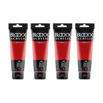 4PK Blockx Acrylic 120ml Paint Tube Art/Craft - Indian Red