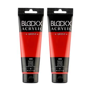 2PK Blockx Acrylic 120ml Paint Tube Art/Craft - Bright Red