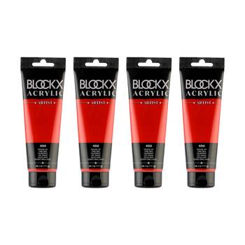 4PK Blockx Acrylic 120ml Paint Tube Art/Craft - Bright Red