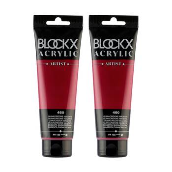 2PK Blockx Acrylic Anthradquin 120ml Paint Tube Art/Craft - Orange