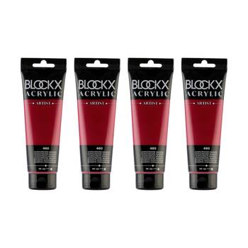 4PK Blockx Acrylic Anthradquin 120ml Paint Tube Art/Craft - Orange