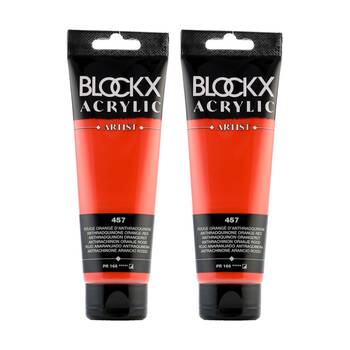 2PK Blockx Acrylic 120ml Paint Tube Art/Craft - Quinacridone Magenta