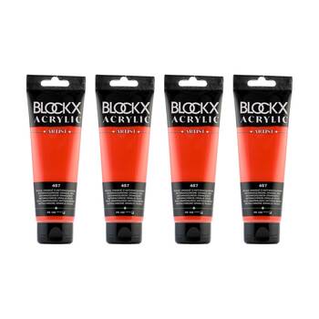 4PK Blockx Acrylic 120ml Paint Tube Art/Craft - Quinacridone Magenta