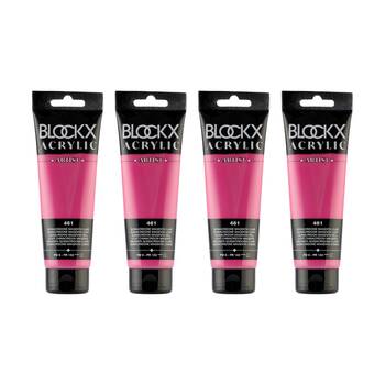 4PK Blockx Acrylic 120ml Paint Tube Art/Craft - Lt. Magenta Quinacridone