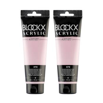 2PK Blockx Acrylic 120ml Paint Tube Art/Craft - Quinacridone Pink