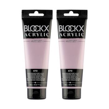 2PK Blockx Acrylic 120ml Paint Tube Art/Craft - Quinacridone Pink Violet