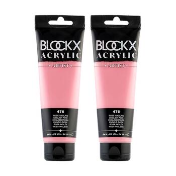 2PK Blockx Acrylic 120ml Paint Tube Art/Craft - English Pink
