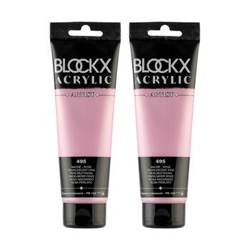 2PK Blockx Acrylic 120ml Paint Tube Art/Craft - PearlescentPink