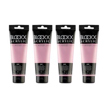 4PK Blockx Acrylic 120ml Paint Tube Art/Craft - PearlescentPink