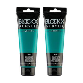 2PK Blockx Acrylic 120ml Paint Tube Art/Craft - Emerald Green
