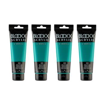 4PK Blockx Acrylic 120ml Paint Tube Art/Craft - Emerald Green