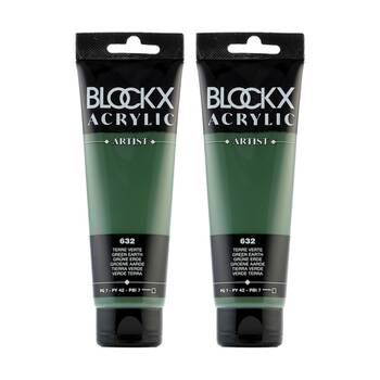 2PK Blockx Acrylic 120ml Paint Tube Art/Craft - Green Earth