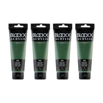 4PK Blockx Acrylic 120ml Paint Tube Art/Craft - Green Earth