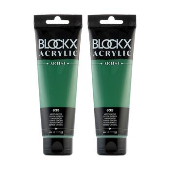 2PK Blockx Acrylic 120ml Paint Tube Art/Craft - Oxide Green