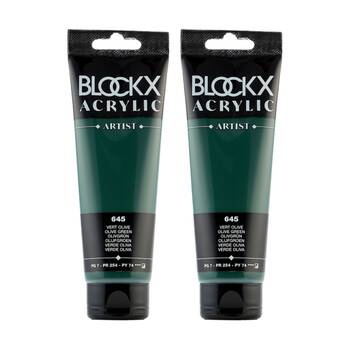 2PK Blockx Acrylic 120ml Paint Tube Art/Craft - Olive Green
