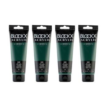 4PK Blockx Acrylic 120ml Paint Tube Art/Craft - Olive Green