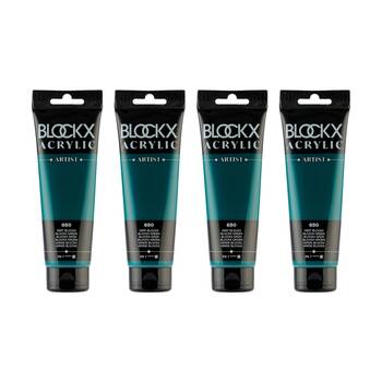 4PK Blockx Acrylic 120ml Professional Paint Tube Art/Craft - Green