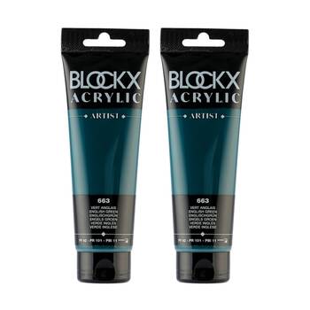 2PK Blockx Acrylic 120ml Paint Tube Art/Craft - English Green