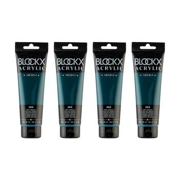4PK Blockx Acrylic 120ml Paint Tube Art/Craft - English Green
